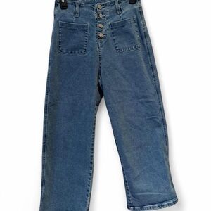 High-Rise Button-Fly Women's Blue Jeans